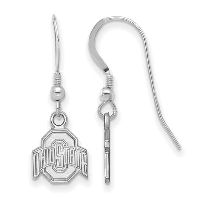 Sterling Silver Rhodium Plated Logoart The Ohio State University Extra Small Dangle Wire Earrings