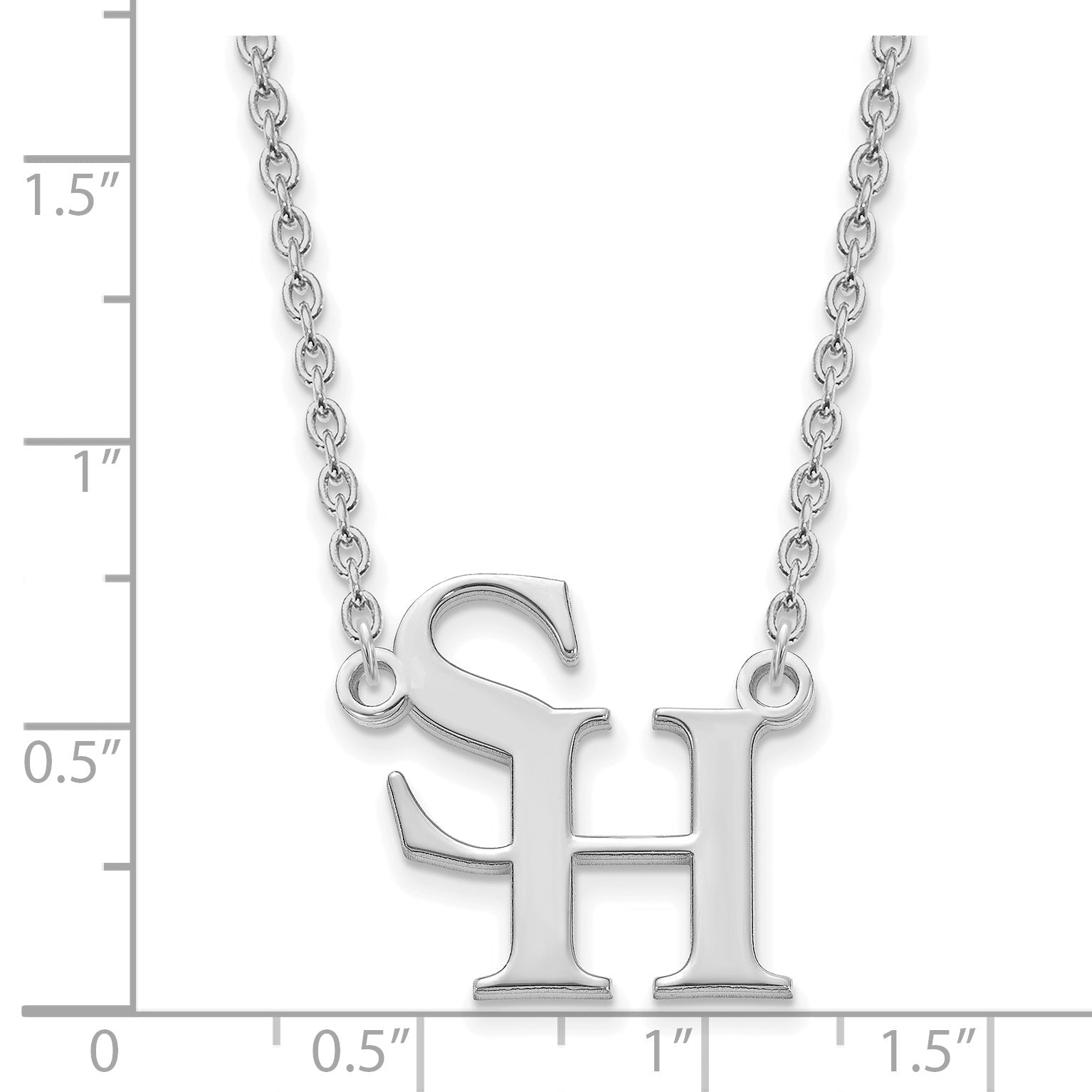 Sterling Silver Rhodium Plated Logoart Sam Houston State University Large Pendant 18 Inch Necklace