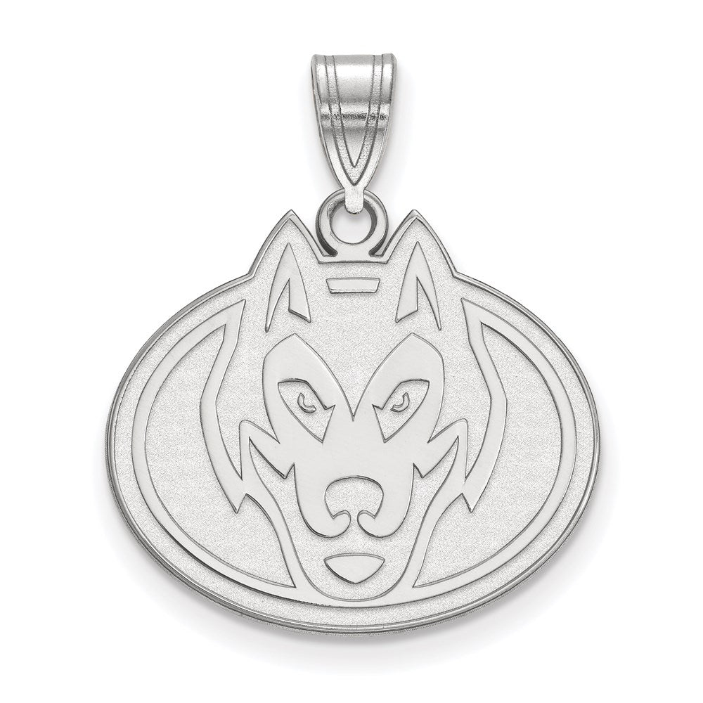 Sterling Silver Rhodium Plated Logoart St. Cloud State University Husky Large Pendant