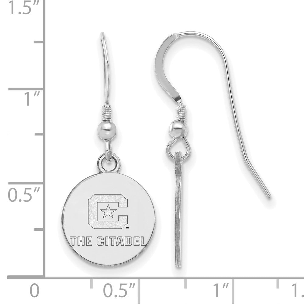Sterling Silver Rh Plated Logoart The Citadel Small Dangle Earrings