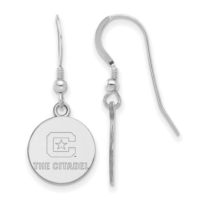 Sterling Silver Rh Plated Logoart The Citadel Small Dangle Earrings