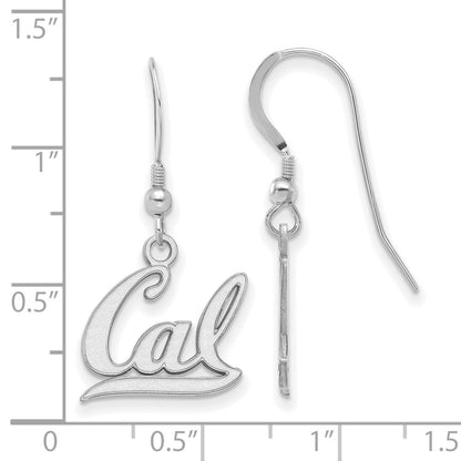 Sterling Silver Rhodium Plated Logoart University Of California Berkeley Small Dangle Wire Earrings