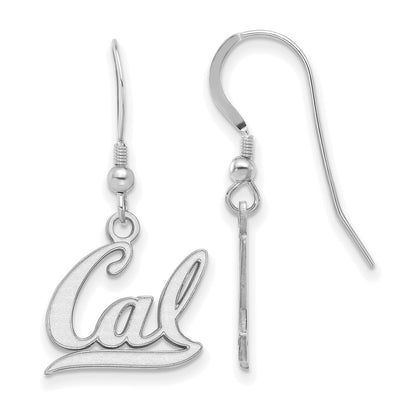 Sterling Silver Rhodium Plated Logoart University Of California Berkeley Small Dangle Wire Earrings