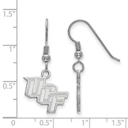 Sterling Silver Rhodium Plated Logoart University Of Central Florida U C F Small Dangle Wire Earrings