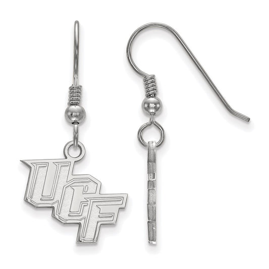 Sterling Silver Rhodium Plated Logoart University Of Central Florida U C F Small Dangle Wire Earrings