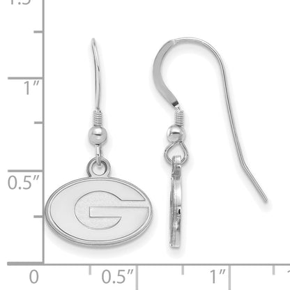 Sterling Silver Rhodium Plated Logoart University Of Georgia Letter G Extra Small Dangle Wire Earrings