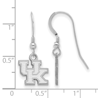 Sterling Silver Rhodium Plated Logoart University Of Kentucky U K Extra Small Dangle Wire Earrings