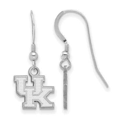 Sterling Silver Rhodium Plated Logoart University Of Kentucky U K Extra Small Dangle Wire Earrings
