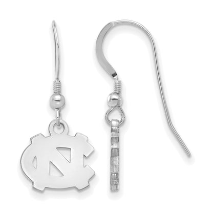 Sterling Silver Rhodium Plated Logoart University Of North Carolina N C Extra Small Dangle Wire Earrings