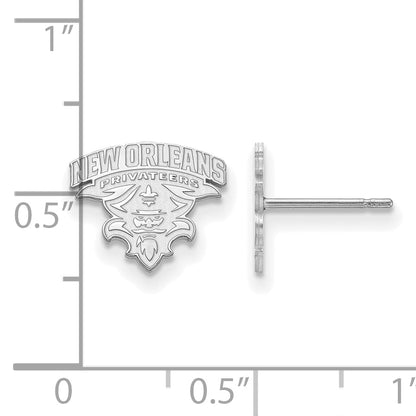 Sterling Silver Rhodium Plated Logoart University Of New Orleans U N O Small Post Earrings