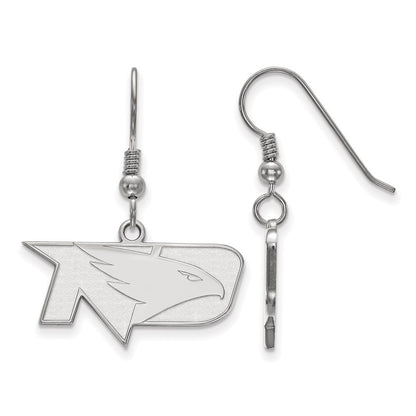 Sterling Silver Rhodium Plated Logoart University Of North Dakota Small Dangle Wire Earrings