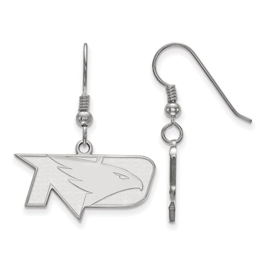 Sterling Silver Rhodium Plated Logoart University Of North Dakota Small Dangle Wire Earrings