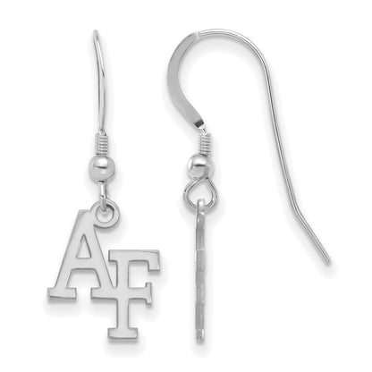 Sterling Silver Rhodium Plated Logoart United States Air Force Academy A F Small Dangle Wire Earrings