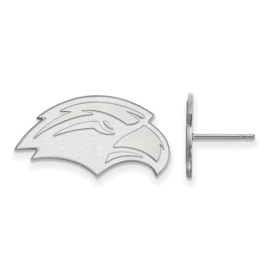 Sterling Silver Rhodium Plated Logoart University Of Southern Mississippi Eagle Small Post Earrings