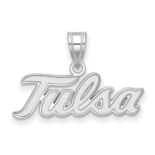 Sterling Silver Rhodium Plated Logoart University Of Tulsa T U Large Pendant
