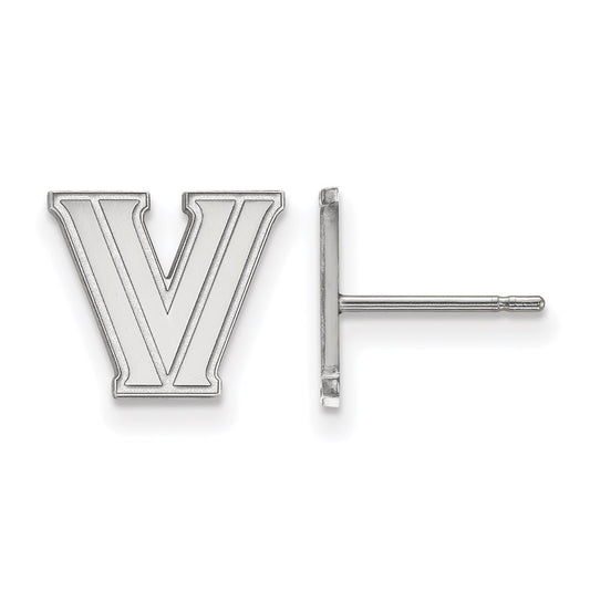 10K White Gold Logoart Villanova University Letter V Extra Small Post Earrings