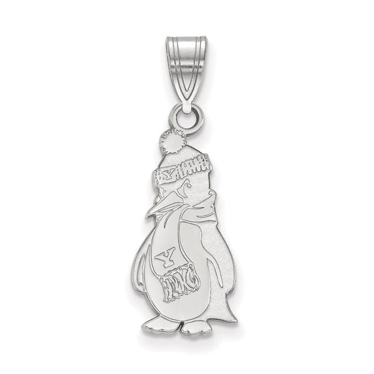 14K White Gold Logoart Youngstown State University Penguin Large Pendant