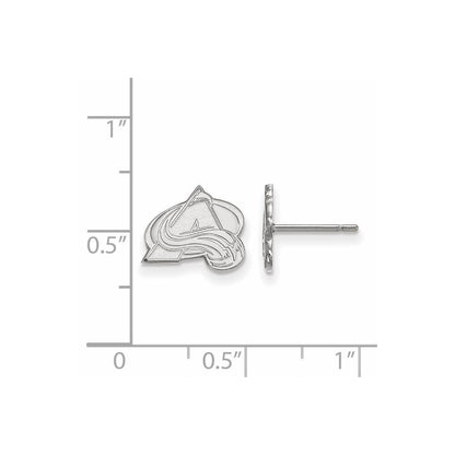 Sterling Silver Rhodium Plated Nhl Logoart Colorado Avalanche Letter A Extra Small Post Earrings