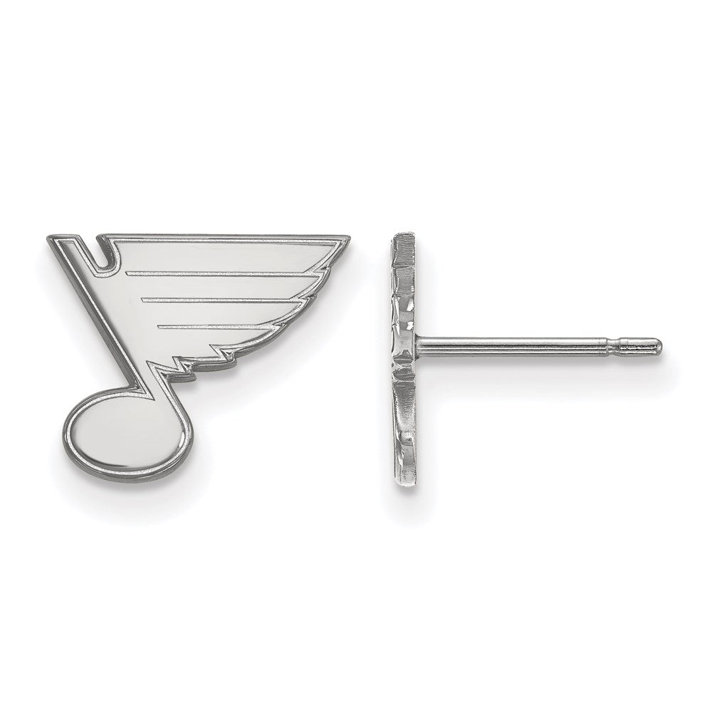 10K White Gold Nhl Logoart St. Louis Blues Extra Small Post Earrings