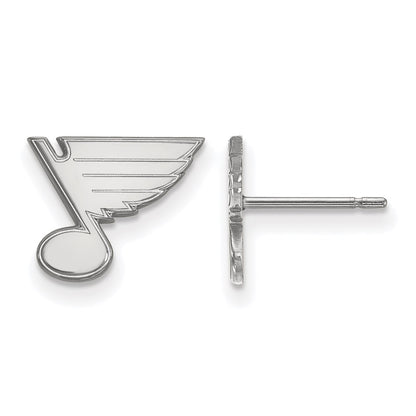 10K White Gold Nhl Logoart St. Louis Blues Extra Small Post Earrings