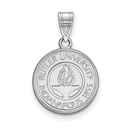 Sterling Silver Rhodium Plated Logoart Butler University Medium Crest Pendant
