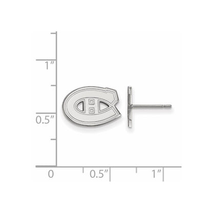 14K White Gold Nhl Logoart Montreal Canadiens Extra Small Post Earrings