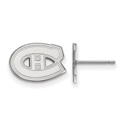 10K White Gold Nhl Logoart Montreal Canadiens Extra Small Post Earrings