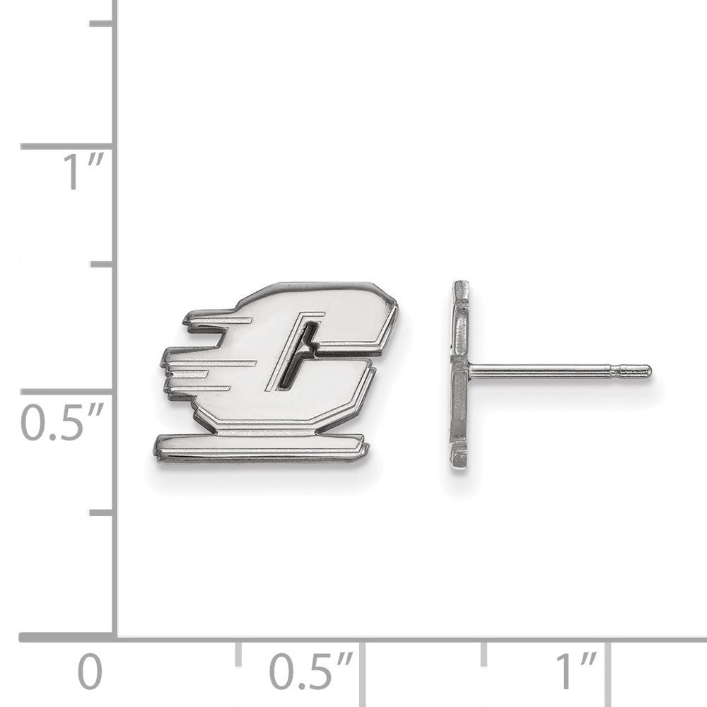 Sterling Silver Rhodium Plated Logoart Central Michigan University Letter C Extra Small Post Earrings