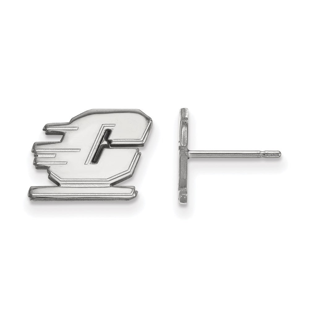 10K White Gold Logoart Central Michigan University Letter C Extra Small Post Earrings