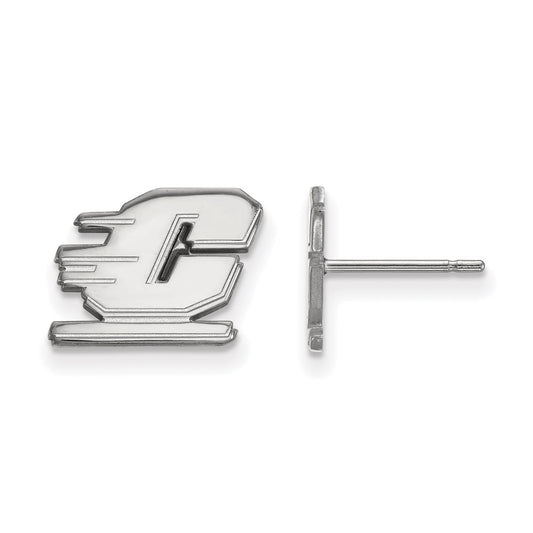 10K White Gold Logoart Central Michigan University Letter C Extra Small Post Earrings