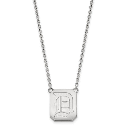 10K White Gold Logoart Duquesne University Letter D Large Pendant 18 Inch Necklace