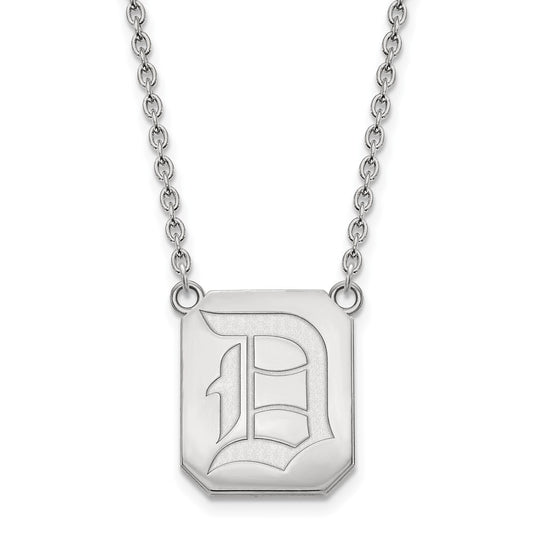 10K White Gold Logoart Duquesne University Letter D Large Pendant 18 Inch Necklace