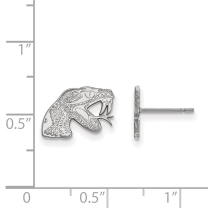 14K White Gold Logoart Florida A And M University Rattler Extra Small Post Earrings