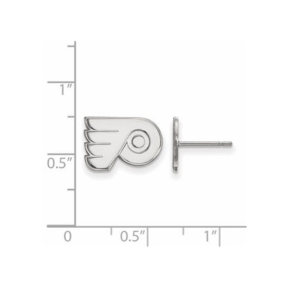14K White Gold Nhl Logoart Philadelphia Flyers Extra Small Post Earrings