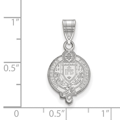 Sterling Silver Rhodium Plated Logoart Fordham University Medium Crest Pendant