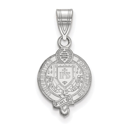 Sterling Silver Rhodium Plated Logoart Fordham University Medium Crest Pendant
