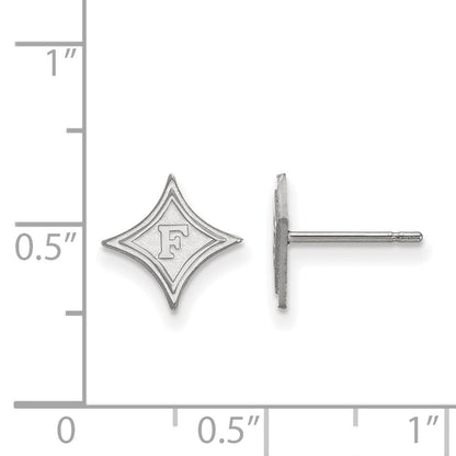 10K White Gold Logoart Furman University Extra Small Post Earrings