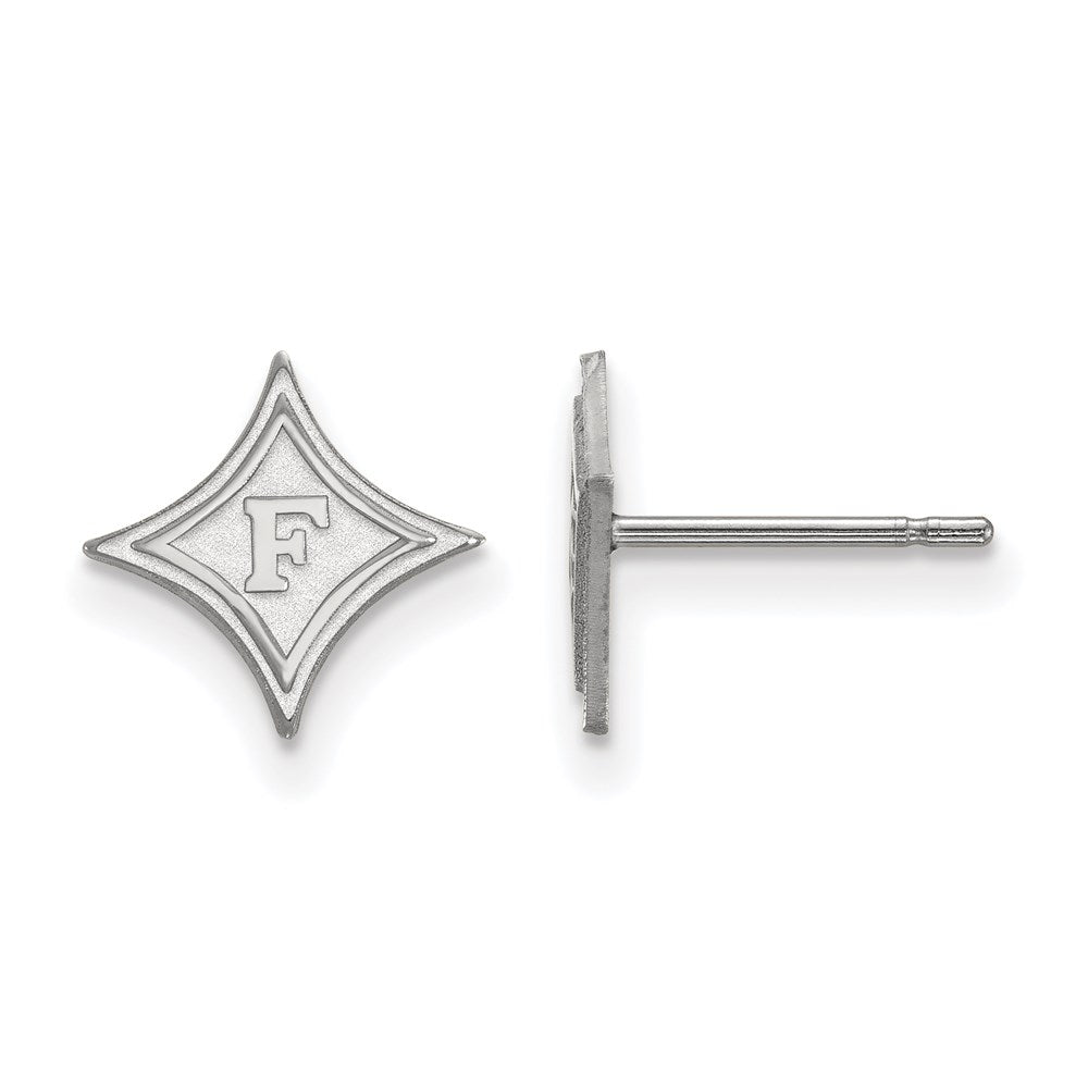 10K White Gold Logoart Furman University Extra Small Post Earrings