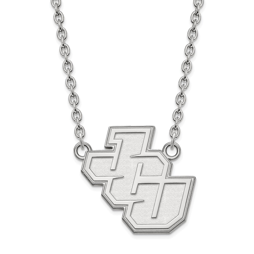 Sterling Silver Rhodium Plated Logoart John Carroll University Large Pendant 18 Inch Necklace