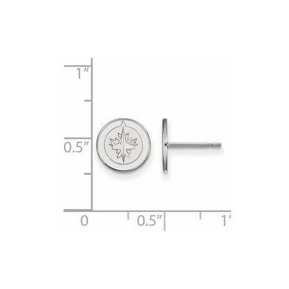10K White Gold Nhl Logoart Winnipeg Jets Extra Small Post Earrings