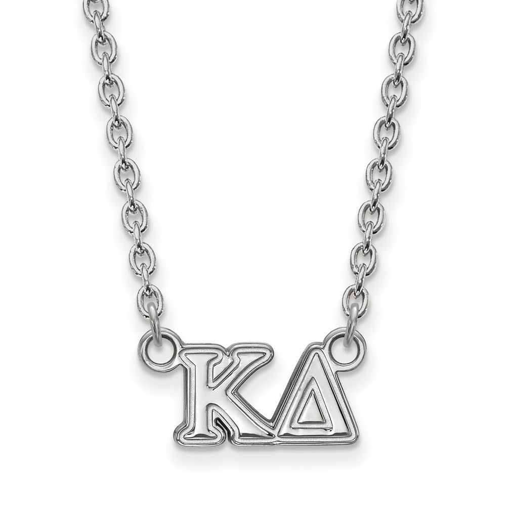 Sterling Silver Rhodium Plated Logoart Kappa Delta Sorority Greek Letters Medium Pendant 18 Inch Necklace