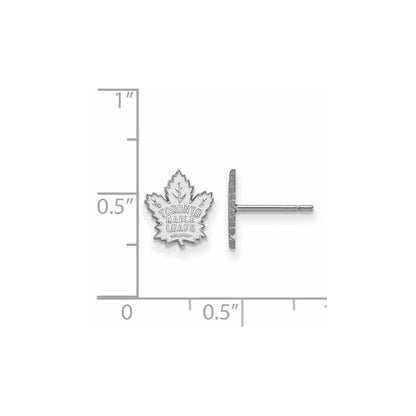 14K White Gold Nhl Logoart Toronto Maple Leafs Extra Small Post Earrings