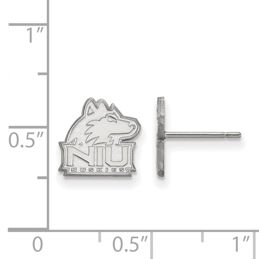 14K White Gold Logoart Northern Illinois University N I U Huskies Extra Small Post Earrings
