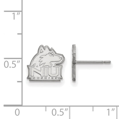 Sterling Silver Rhodium Plated Logoart Northern Illinois University N I U Huskies Extra Small Post Earrings