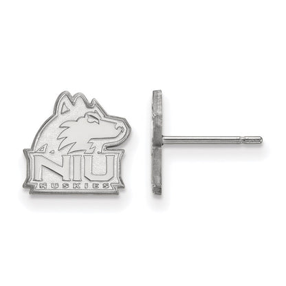 14K White Gold Logoart Northern Illinois University N I U Huskies Extra Small Post Earrings