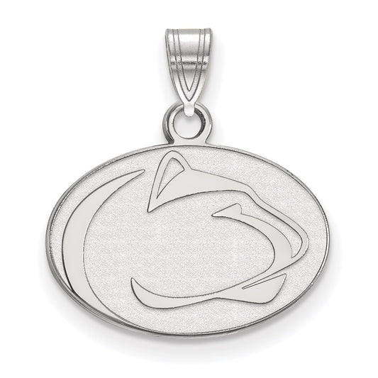 Sterling Silver Rhodium Plated Logoart Penn State University Lion Small Pendant