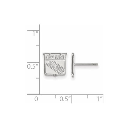 10K White Gold Nhl Logoart New York Rangers Extra Small Post Earrings