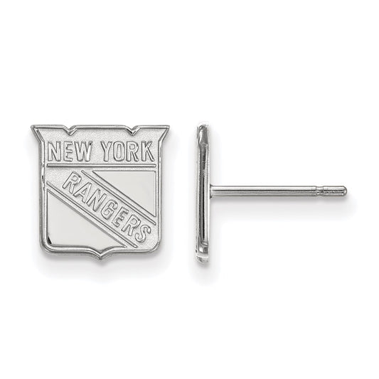 14K White Gold Nhl Logoart New York Rangers Extra Small Post Earrings