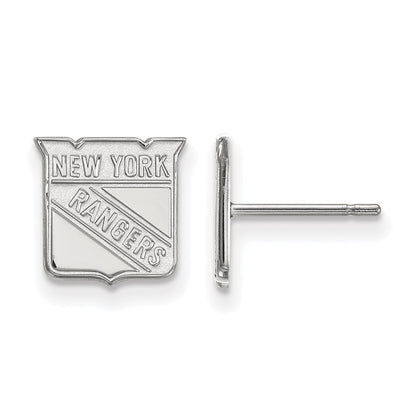 10K White Gold Nhl Logoart New York Rangers Extra Small Post Earrings