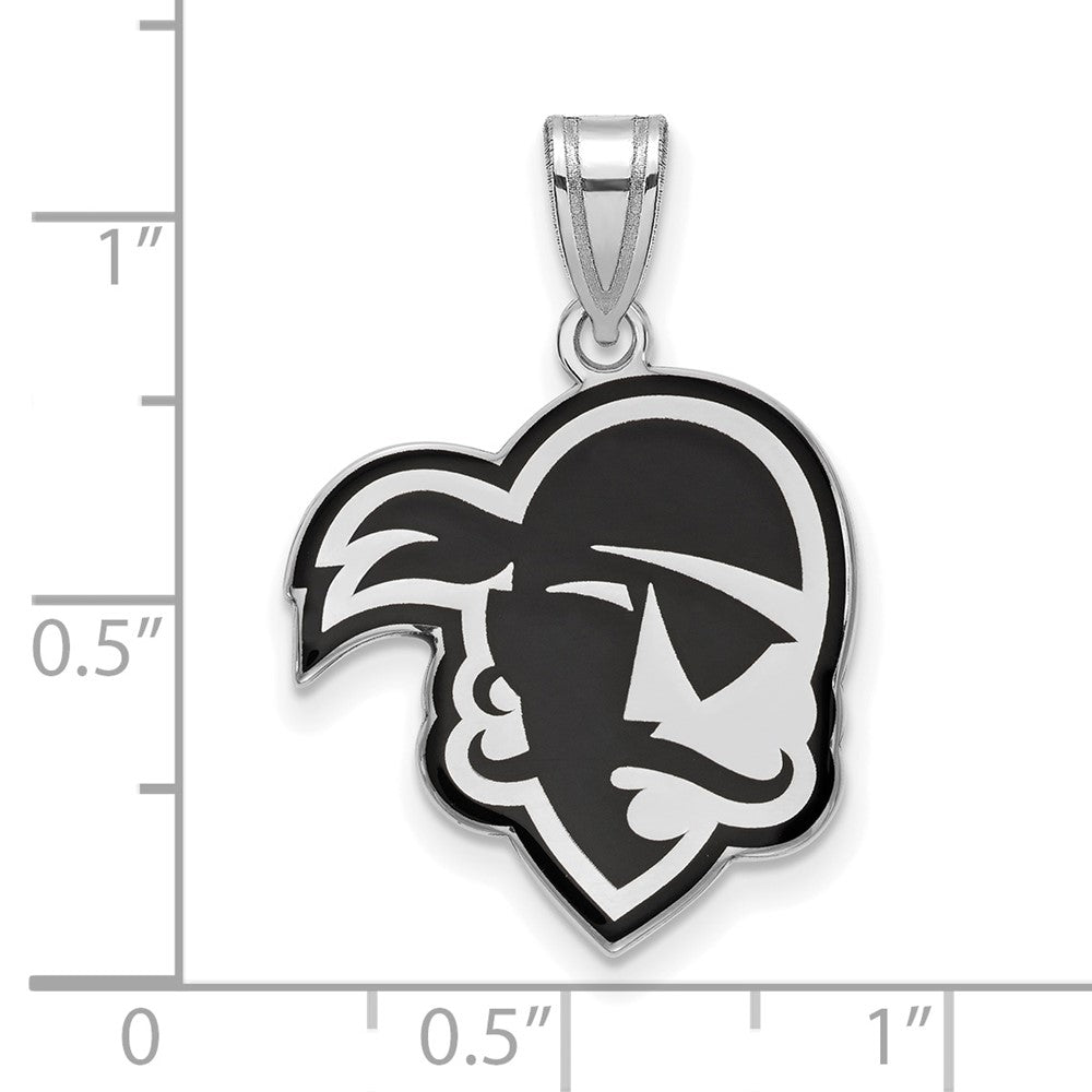 Sterling Silver Rhodium Plated Logoart Seton Hall University Pirate Large Enameled Pendant